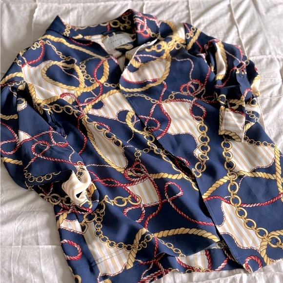 Babaton Chain Print Draped Open Blazer – Size S - Picture 2 of 5